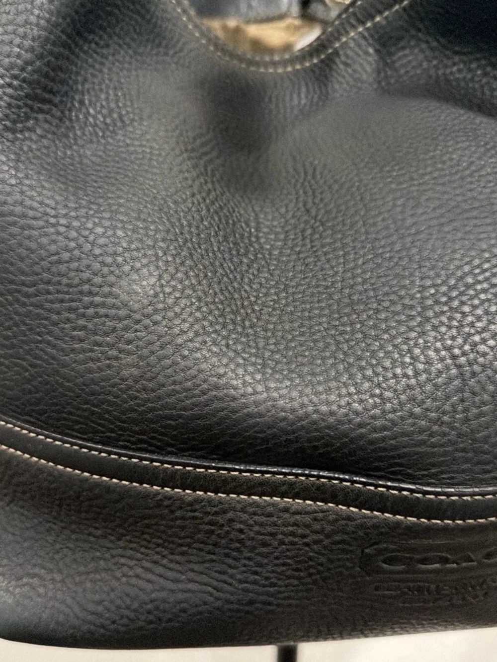 Vintage Coach Pebbled Leather Bucket Hobo Bag